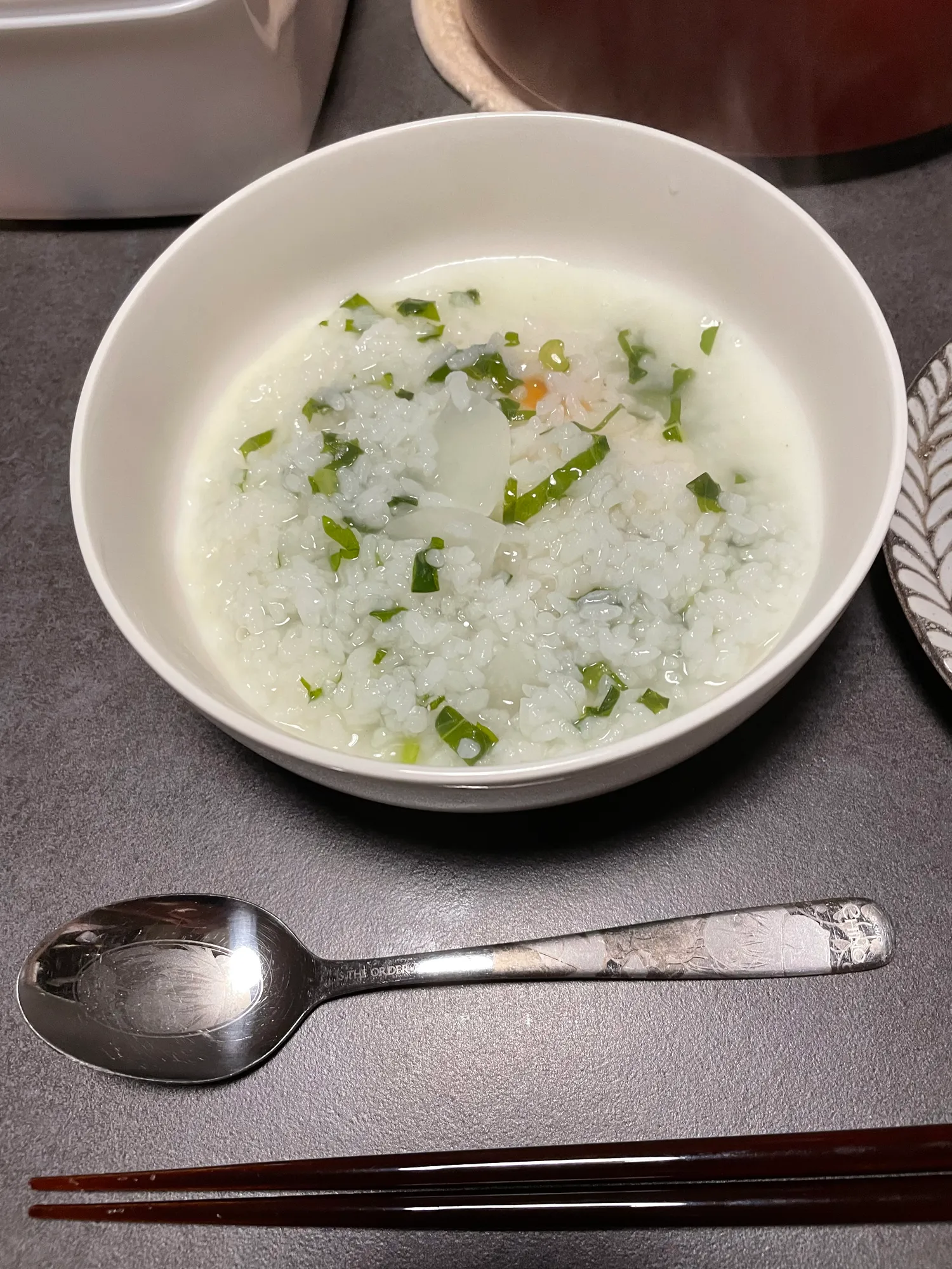 七草粥ならぬ一草粥の写真